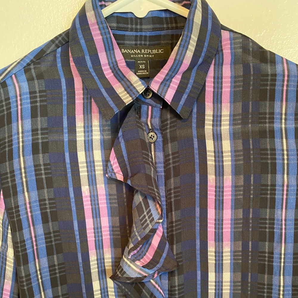 Banana Republic Button Down Ruffle Blouse - Picture 2 of 6